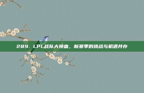 289. LPL战队大换血，新赛季的挑战与机遇并存