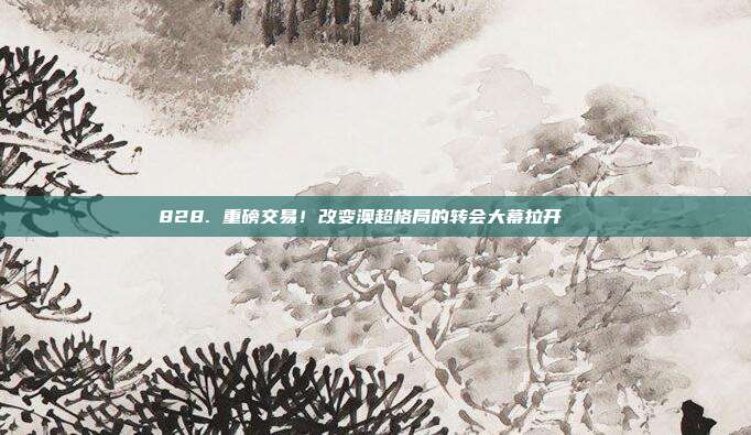 828. 重磅交易！改变澳超格局的转会大幕拉开📝