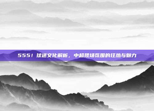 555！球迷文化解析，中超现场氛围的狂热与魅力