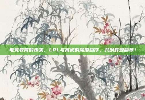 电竞教育的未来，LPL与高校的深度合作，共创辉煌篇章！